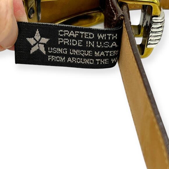 Brighton Womens Belt Brighton Classics Brown Two Tone Silver Western Cowgirl - Picture 13 of 13